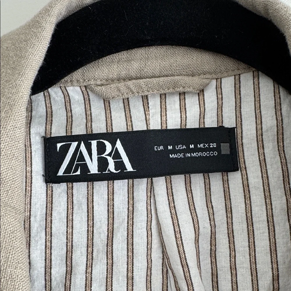 Zara Cropped Linen Jacket - Picture 4 of 6